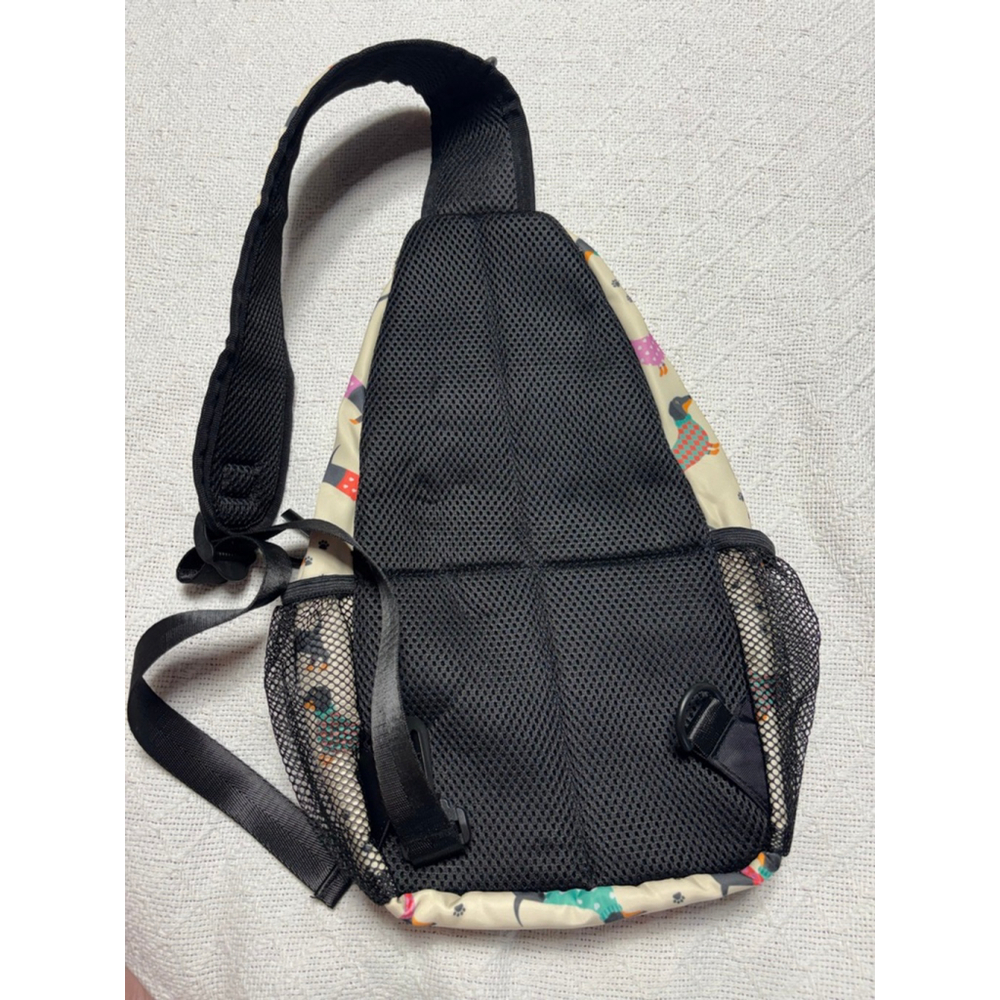 Cream Dachshund Print Sling Bag - Women - Picture 6 of 9